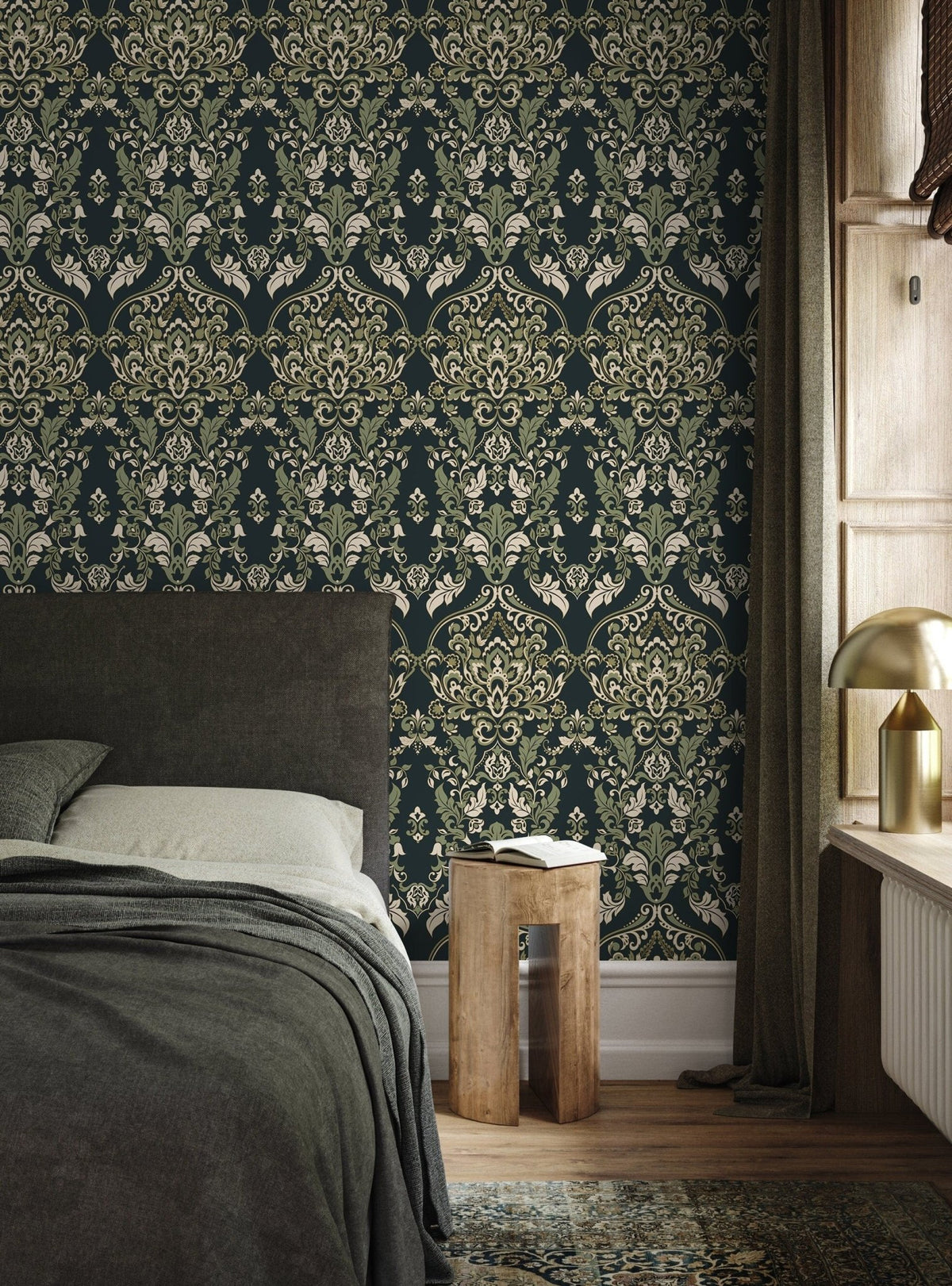 Elegant Baroque Damask Wallpaper - D077 - WallTrend