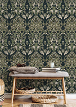 Elegant Baroque Damask Wallpaper - D077 - WallTrend