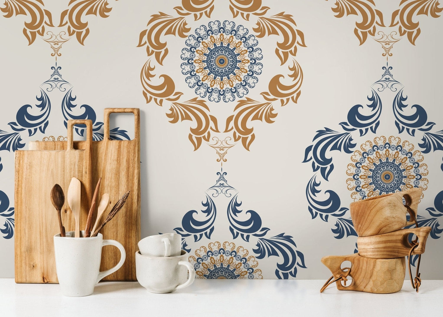 Elegant Baroque Mandala Wallpaper - D233 - WallTrend