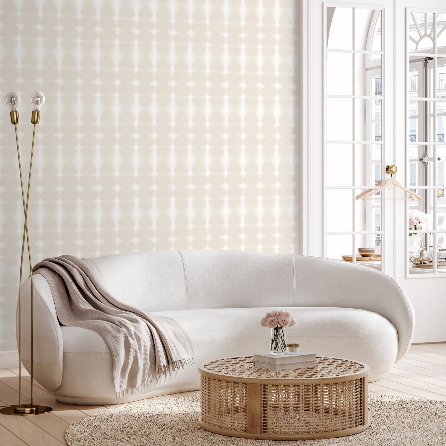 Elegant Beige Star Pattern Wallpaper - C739 - WallTrend