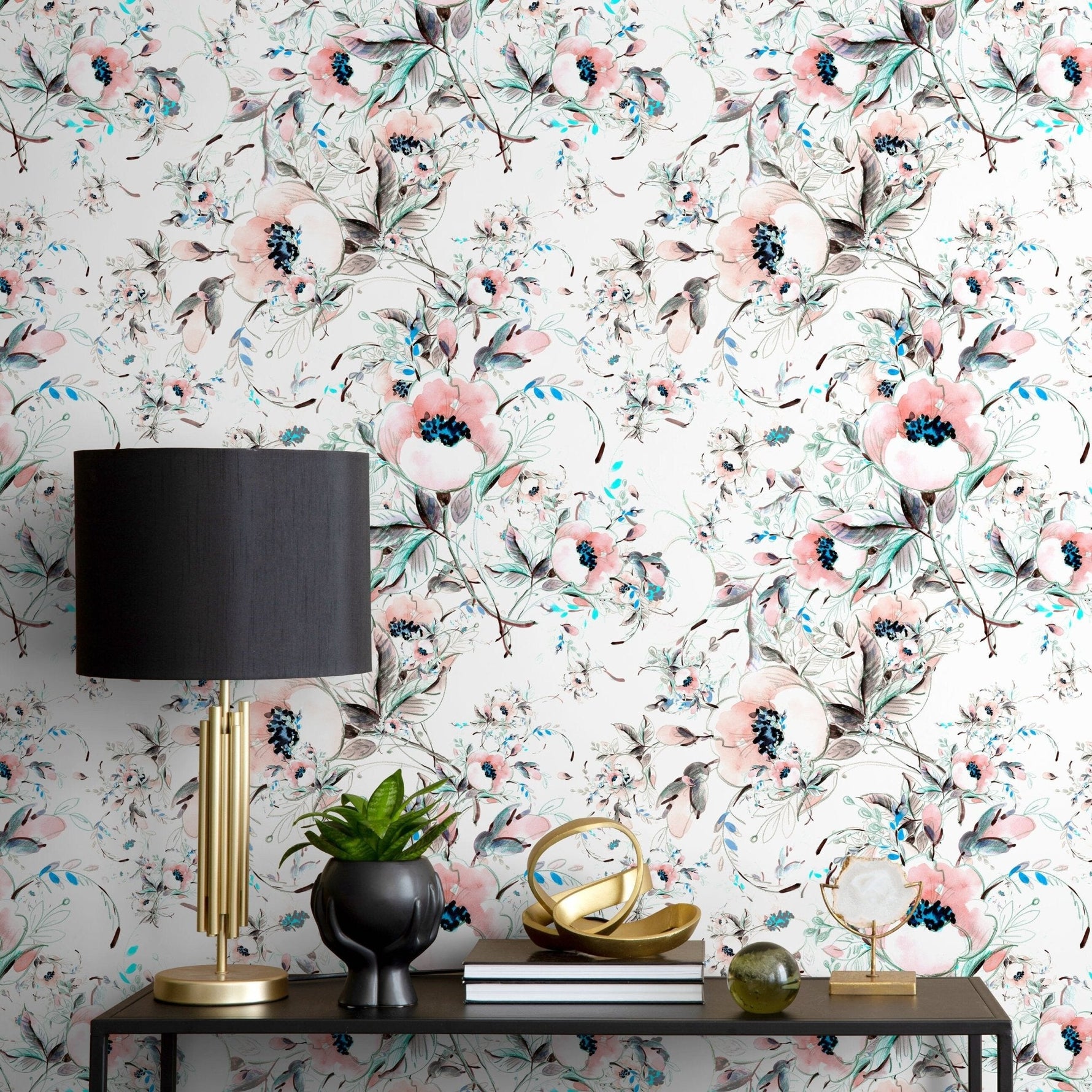 Elegant Blooming Watercolor Wallpaper - A015 - WallTrend