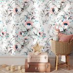 Elegant Blooming Watercolor Wallpaper - A015 - WallTrend