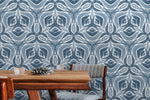 Elegant Blue Abstract Floral Wallpaper - X043 - WallTrend