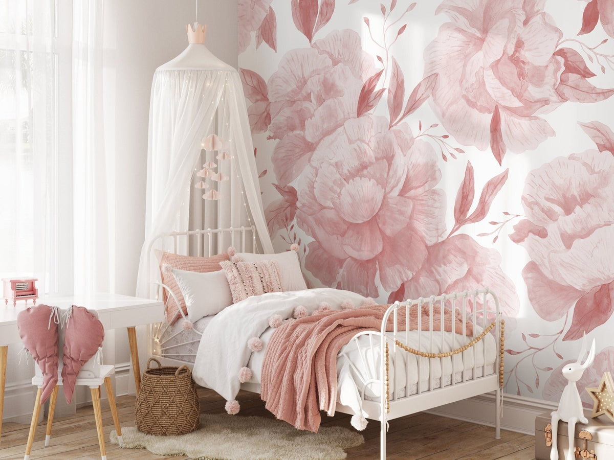 Elegant Blush Roses Wallpaper - D323 - WallTrend