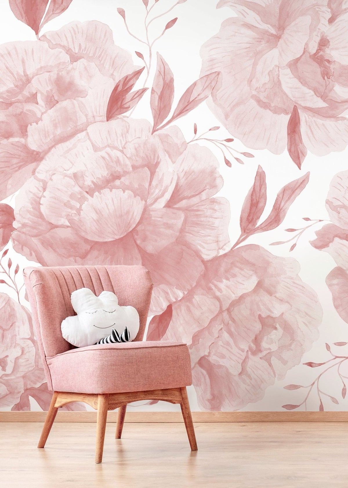 Elegant Blush Roses Wallpaper - D323 - WallTrend