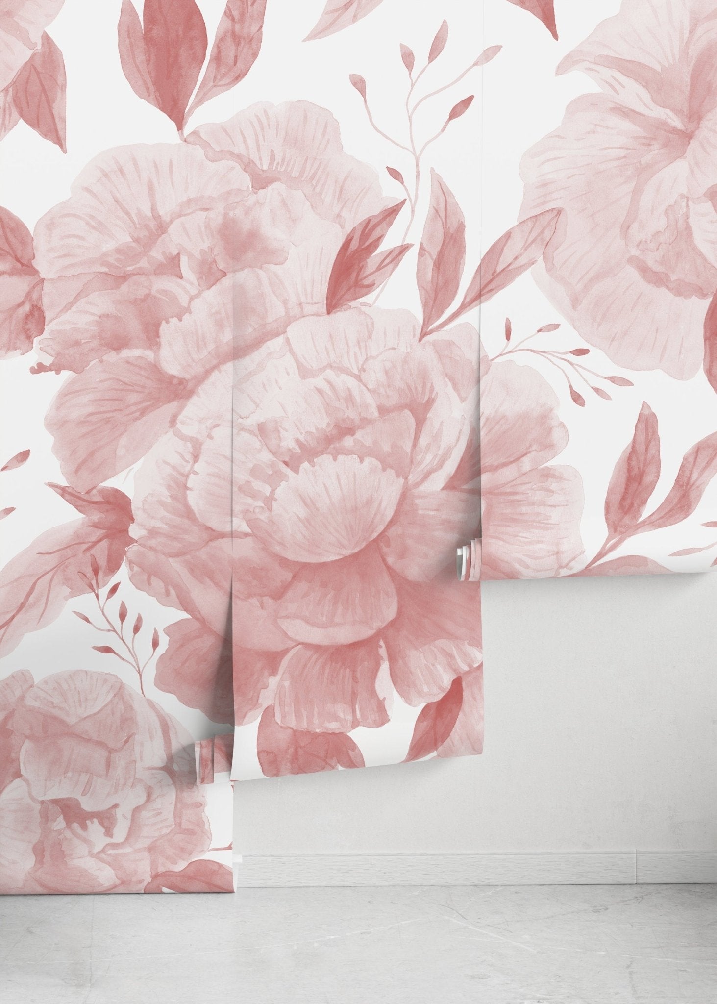 Elegant Blush Roses Wallpaper - D323 - WallTrend