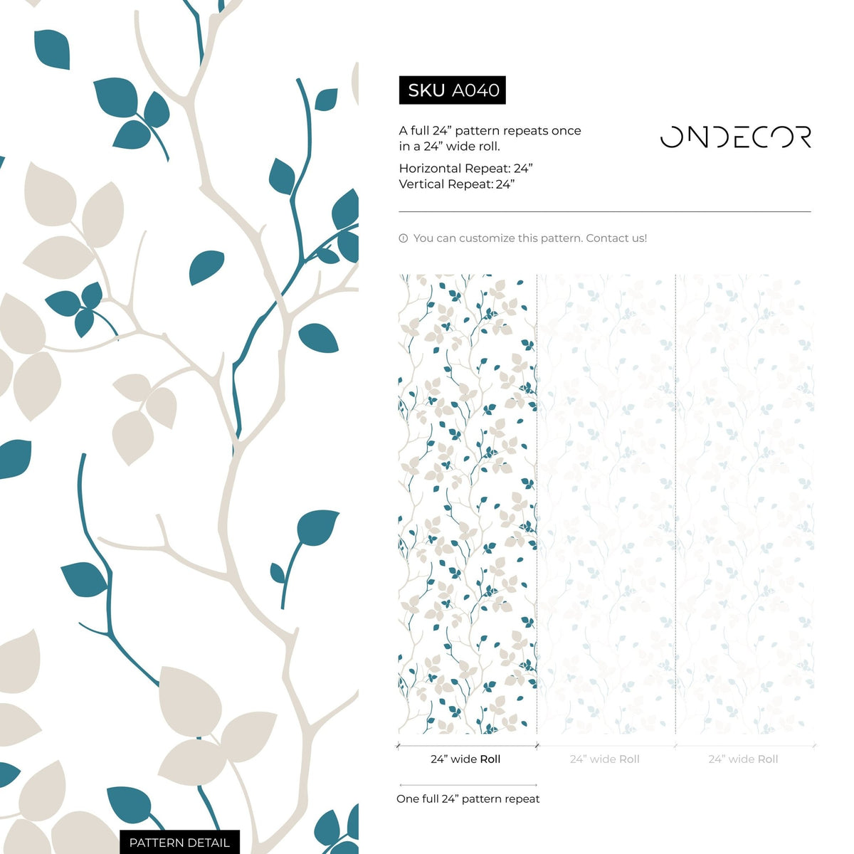 Elegant Botanical Branches Wallpaper - A040 - WallTrend