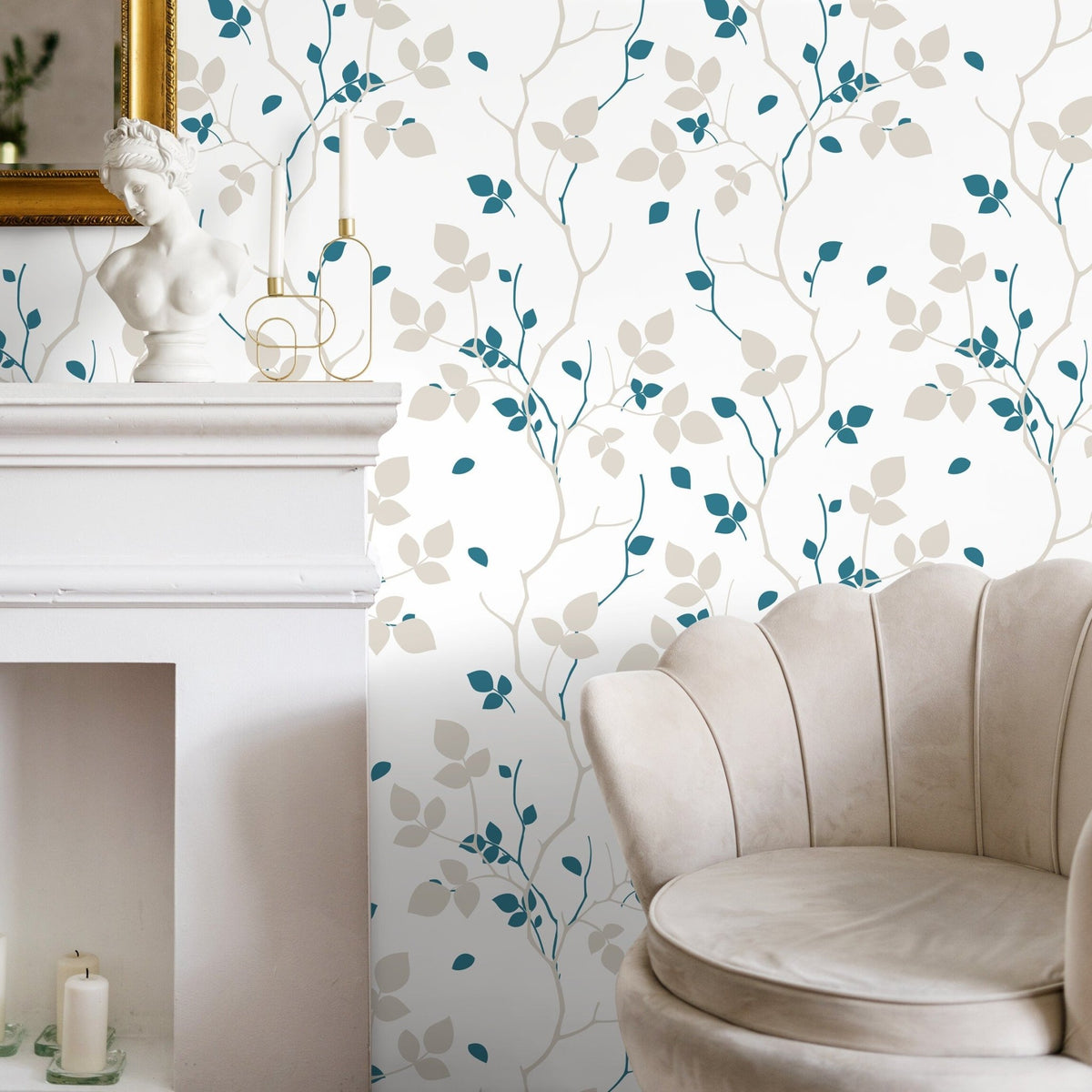 Elegant Botanical Branches Wallpaper - A040 - WallTrend