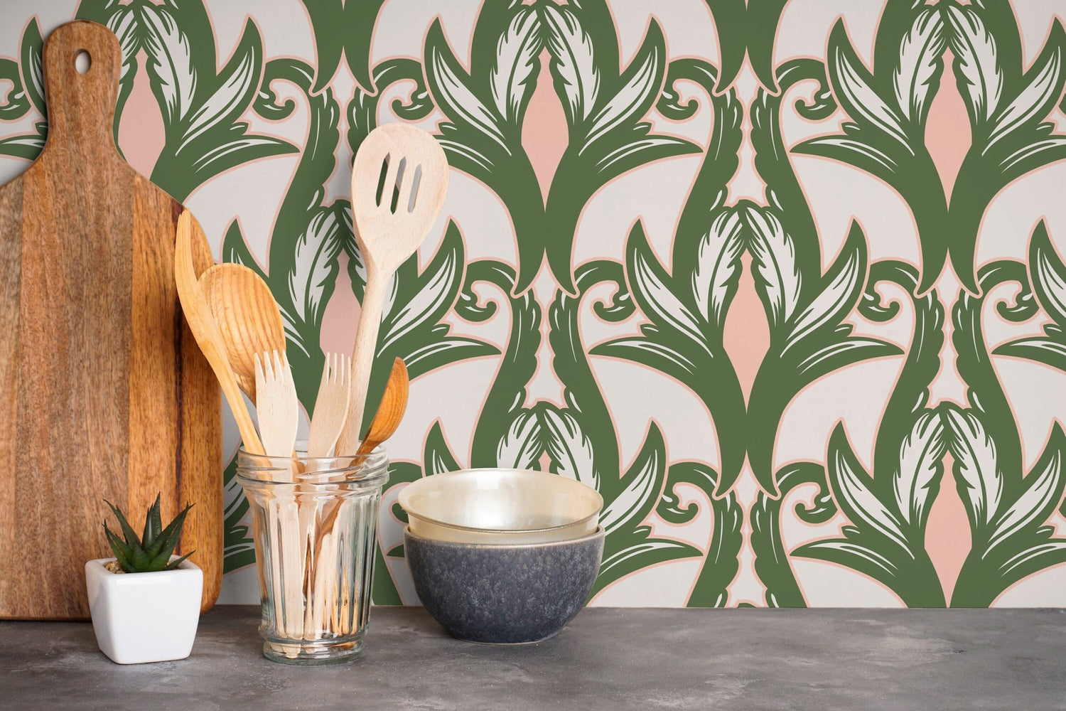 Elegant Botanical Flourish Wallpaper - C288 - WallTrend