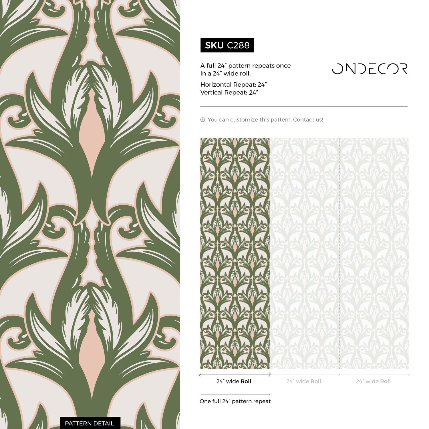 Elegant Botanical Flourish Wallpaper - C288 - WallTrend