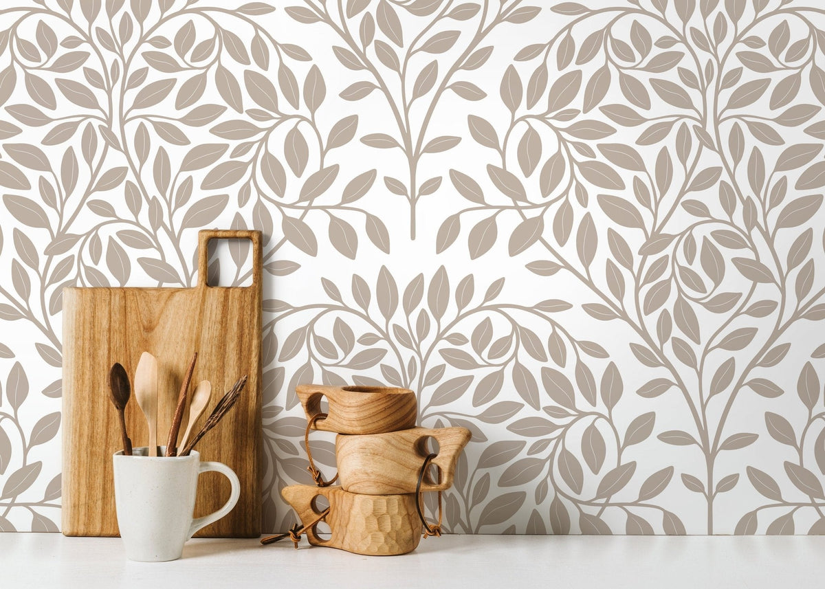 Elegant Botanical Flourish Wallpaper - D035 - WallTrend