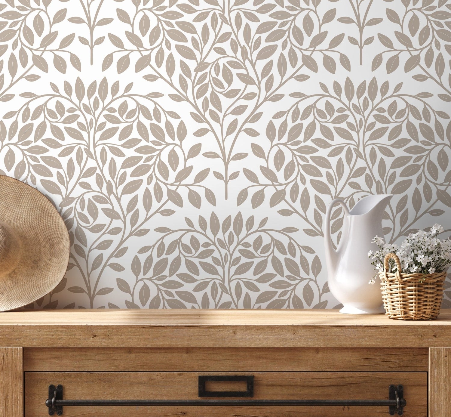 Elegant Botanical Flourish Wallpaper - D035 - WallTrend