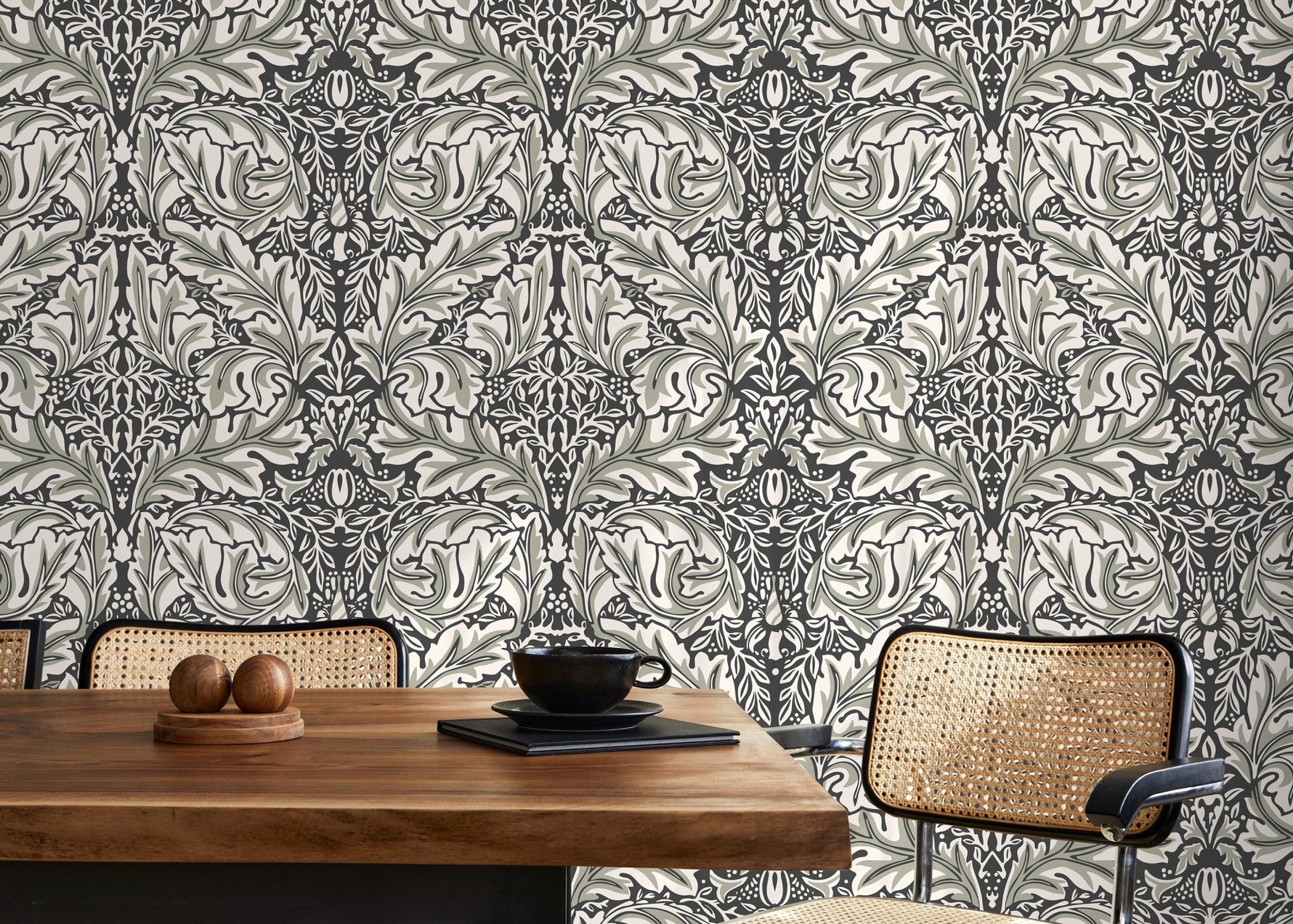 Elegant Botanical Flourish Wallpaper - D266 - WallTrend