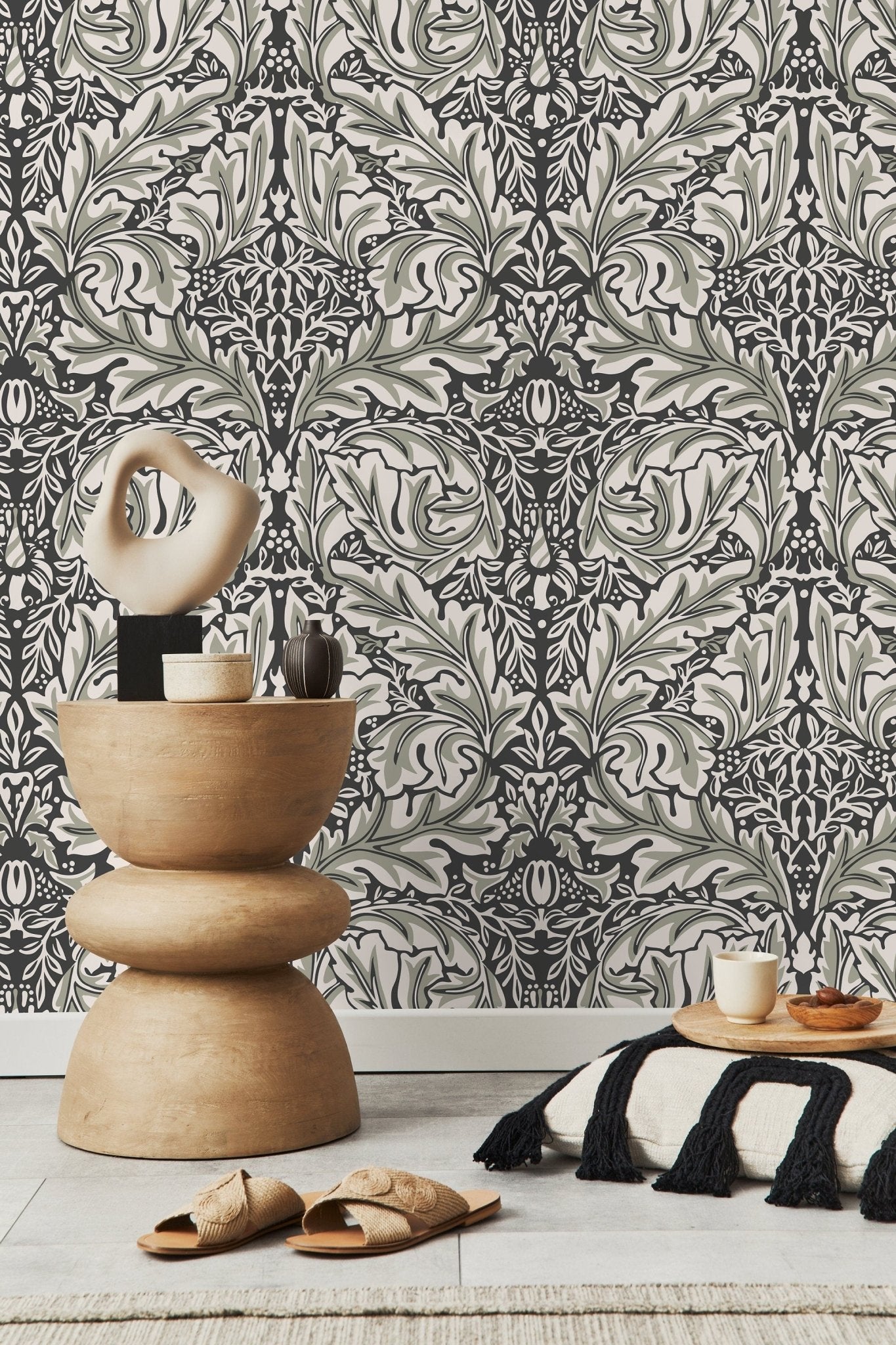 Elegant Botanical Flourish Wallpaper - D266 - WallTrend