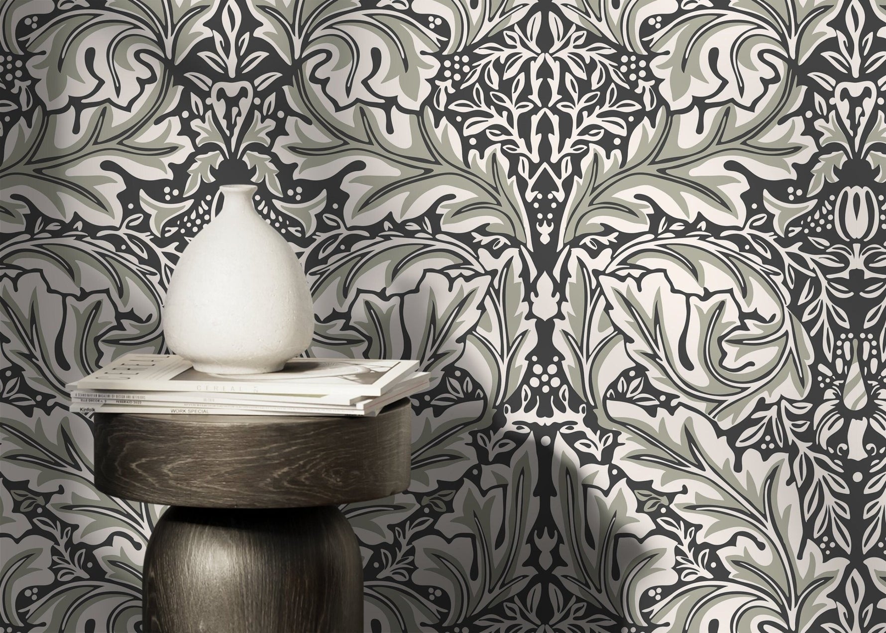 Elegant Botanical Flourish Wallpaper - D266 - WallTrend