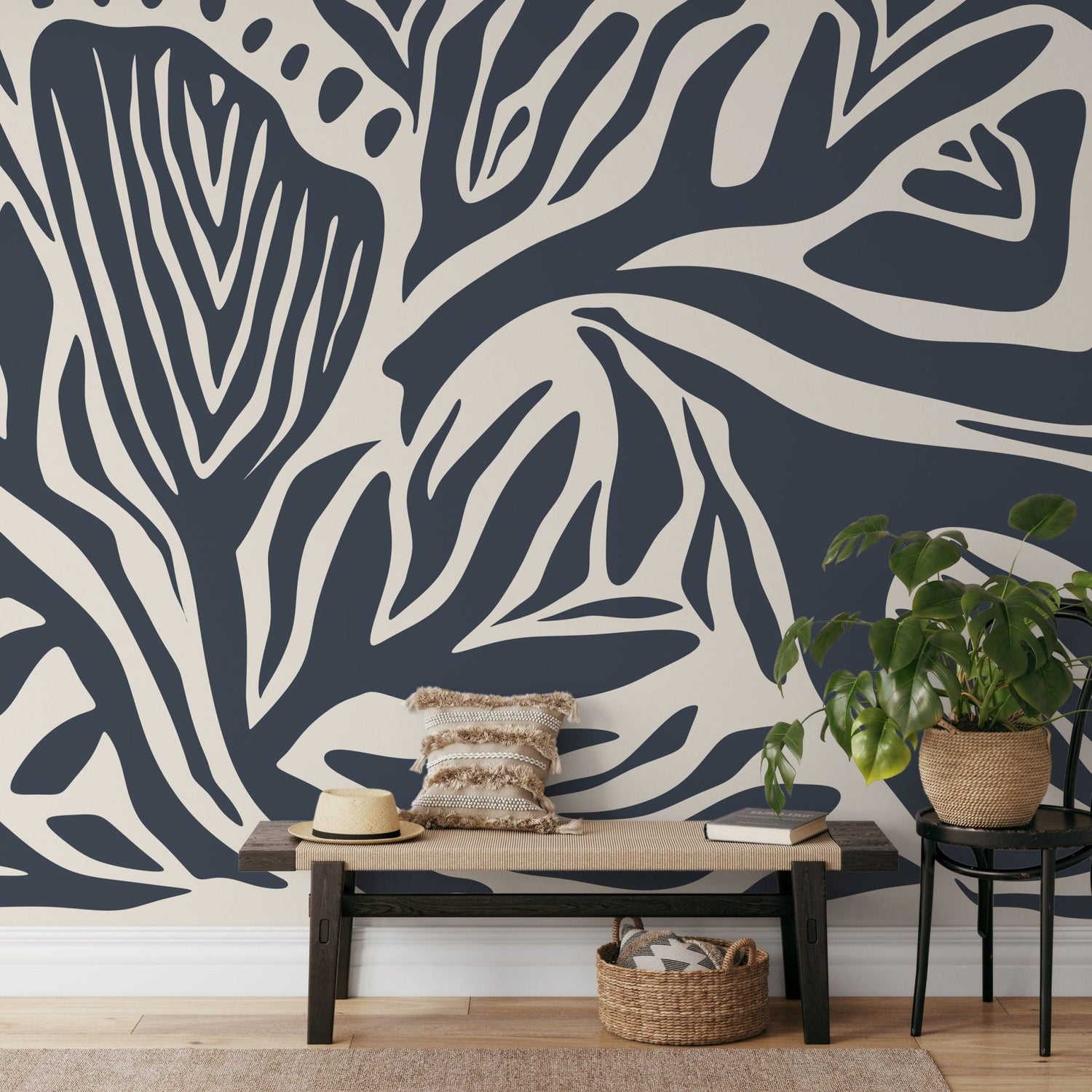 Elegant Botanical Flourish Wallpaper - D693 - WallTrend