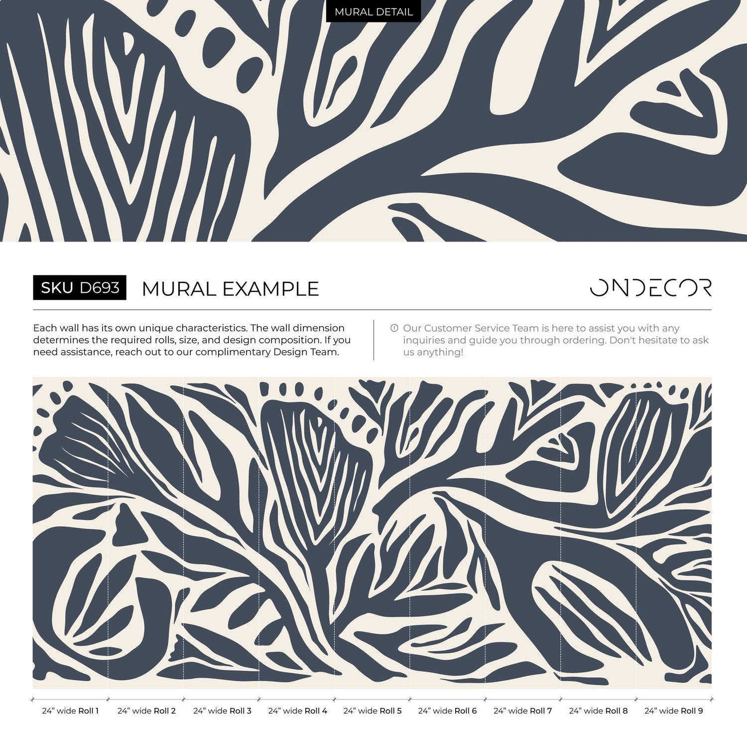 Elegant Botanical Flourish Wallpaper - D693 - WallTrend