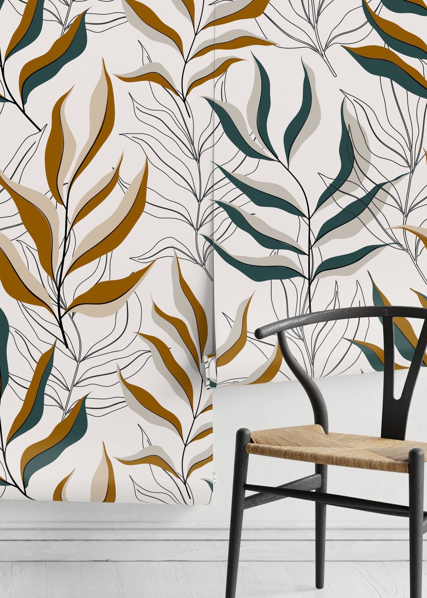 Elegant Botanical Illustration Wallpaper - D253 - WallTrend