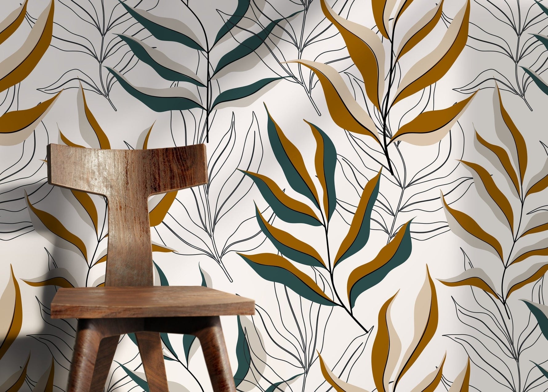 Elegant Botanical Illustration Wallpaper - D253 - WallTrend