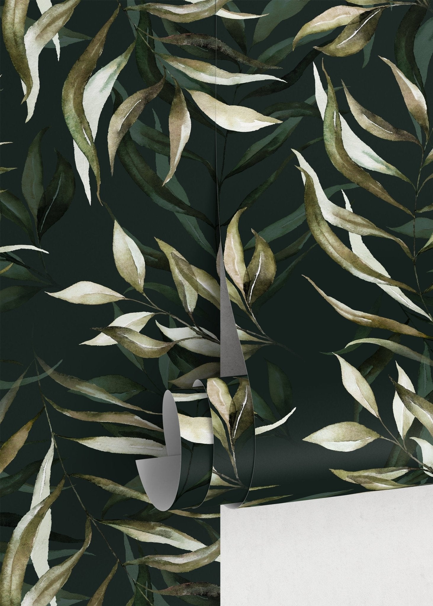 Elegant Botanical Leaves Wallpaper - D541 - WallTrend