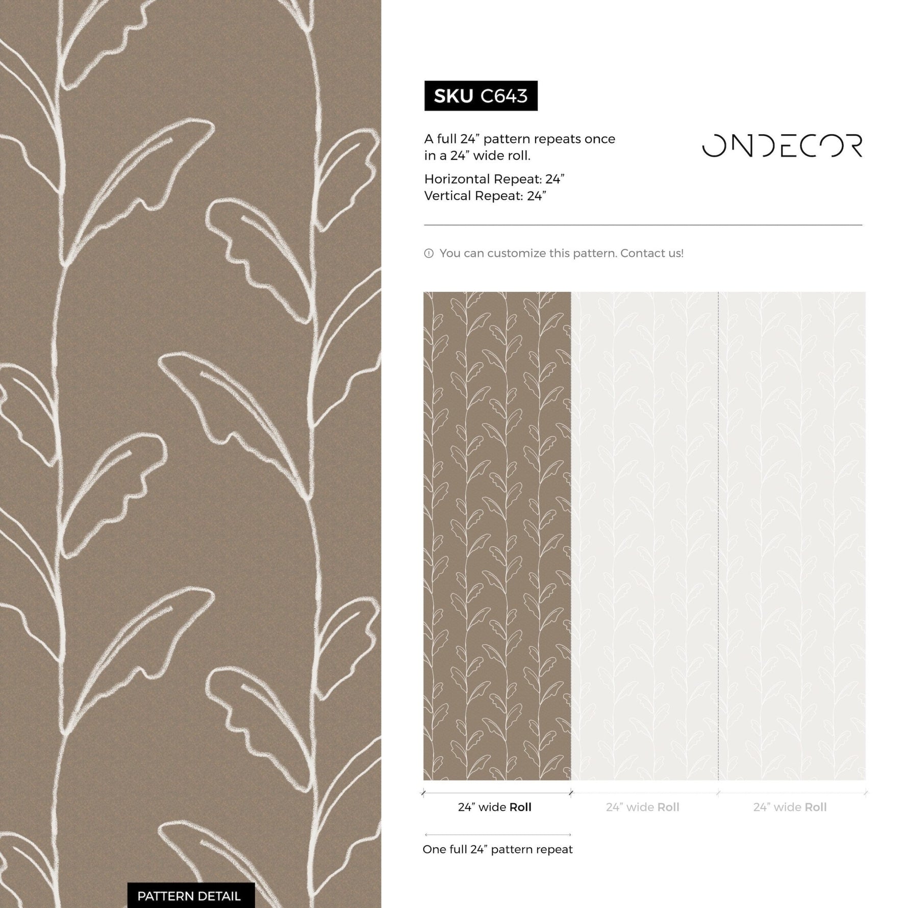 Elegant Botanical Lines Wallpaper - C643 - WallTrend