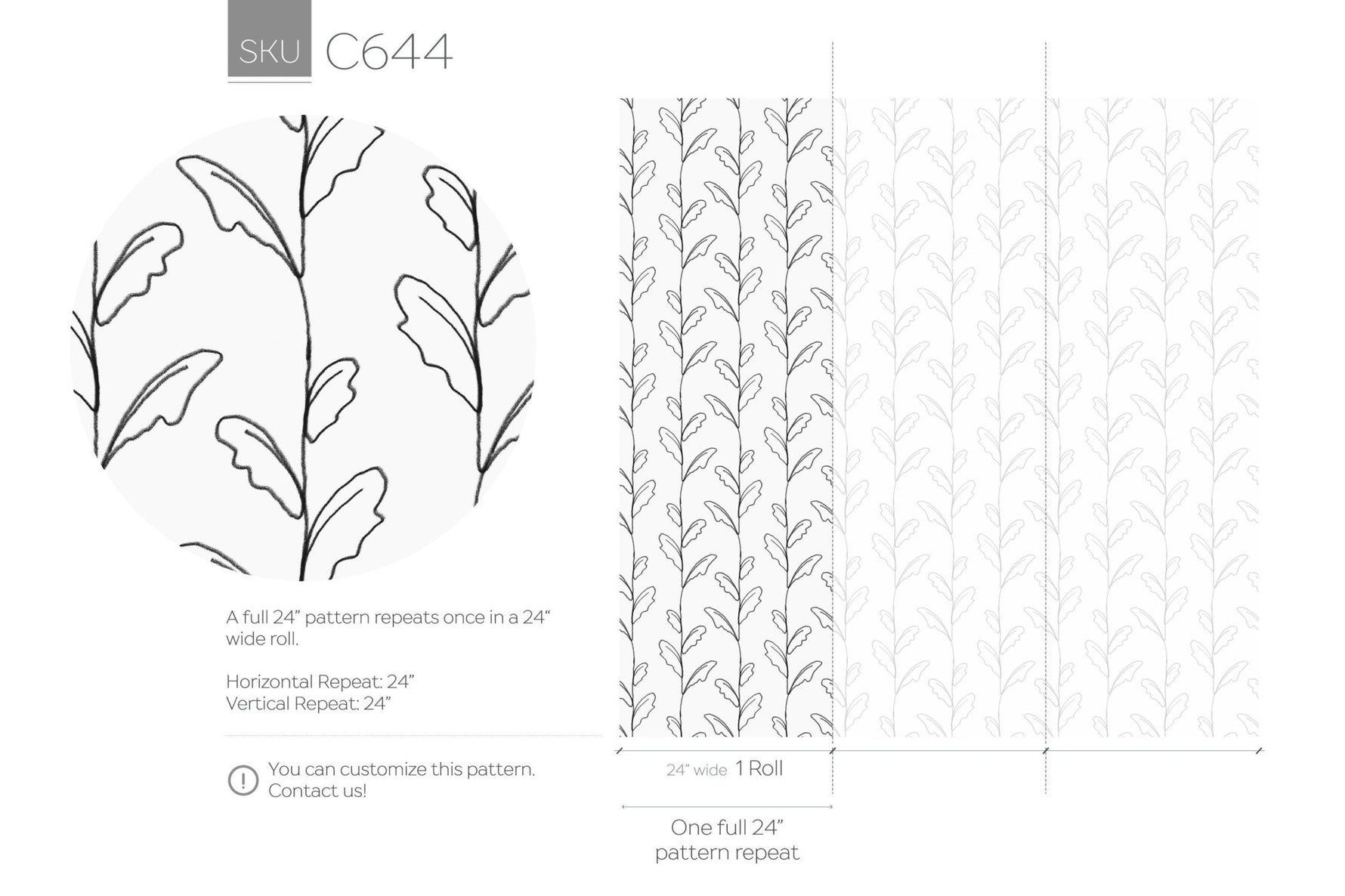 Elegant Botanical Lines Wallpaper - C644 - WallTrend