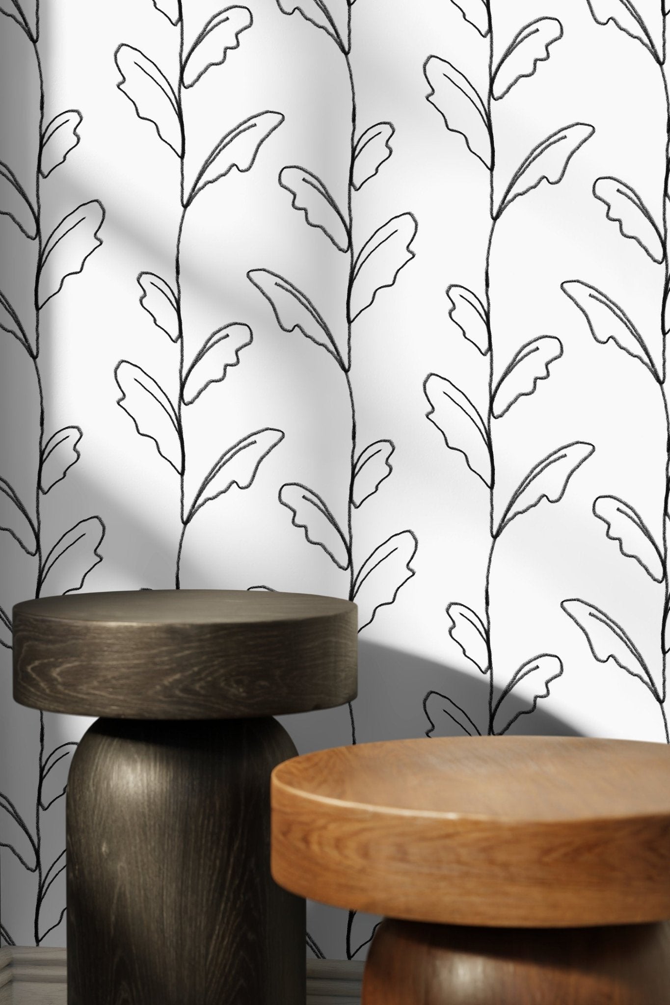 Elegant Botanical Lines Wallpaper - C644 - WallTrend