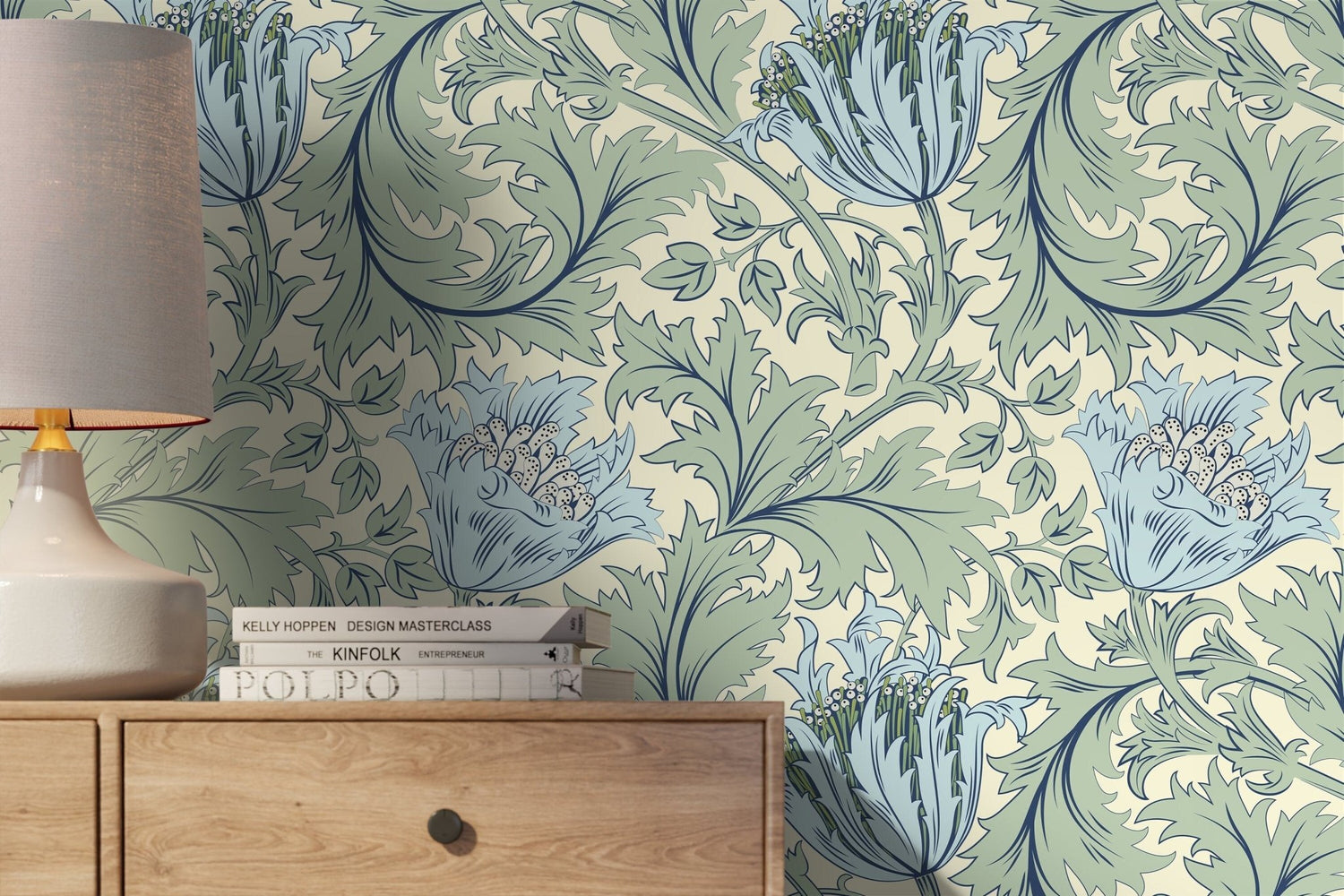 Elegant Botanical Motif Wallpaper - D515 - WallTrend