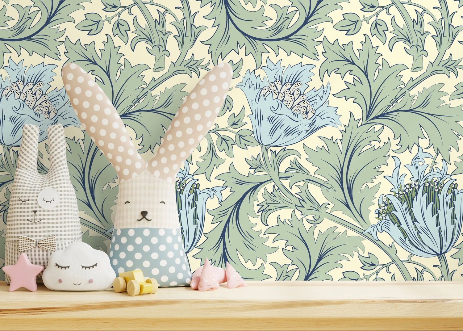 Elegant Botanical Motif Wallpaper - D515 - WallTrend