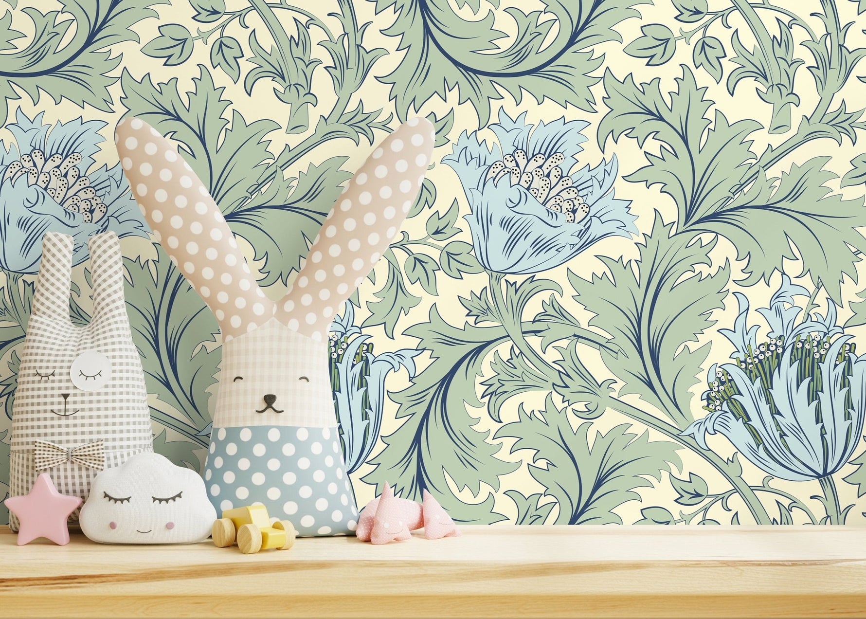 Elegant Botanical Motif Wallpaper - D515 - WallTrend