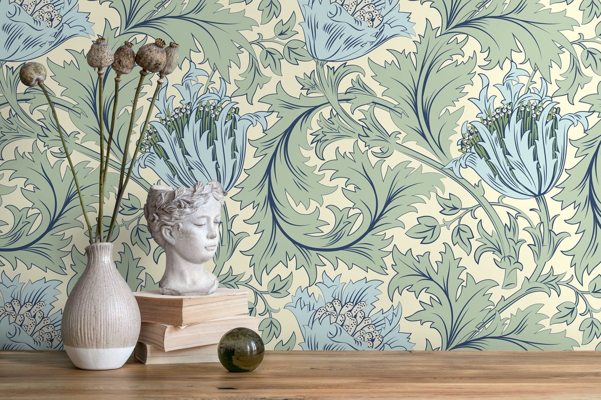 Elegant Botanical Motif Wallpaper - D515 - WallTrend