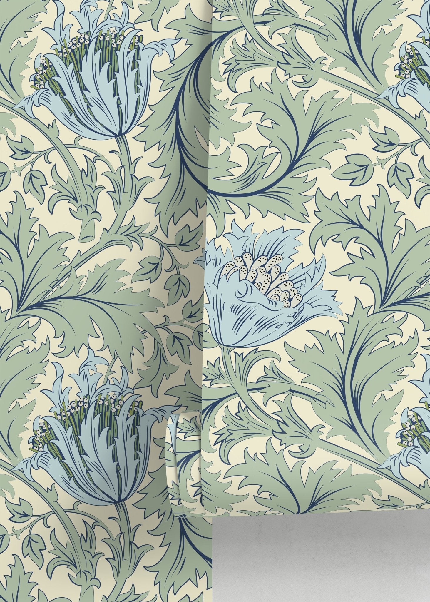 Elegant Botanical Motif Wallpaper - D515 - WallTrend