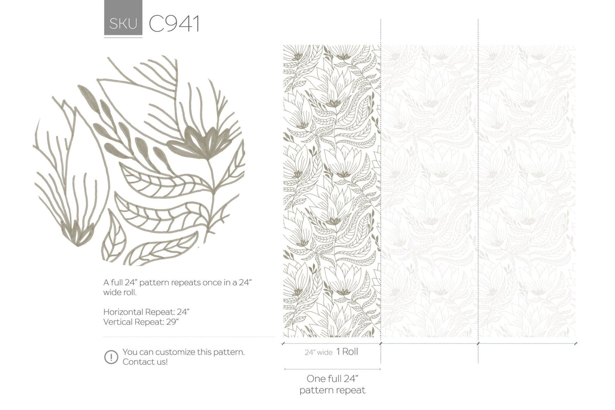 Elegant Botanicals Wallpaper - C941 - WallTrend