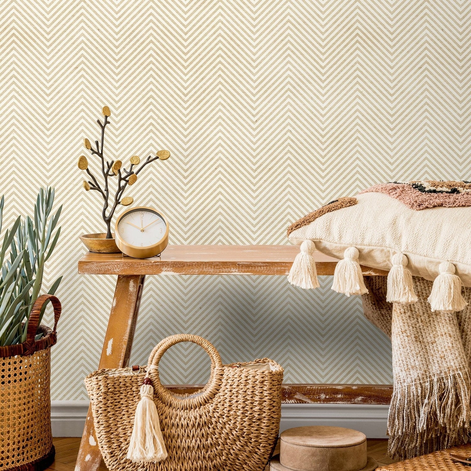 Elegant Chevron Wallpaper - A341 - WallTrend