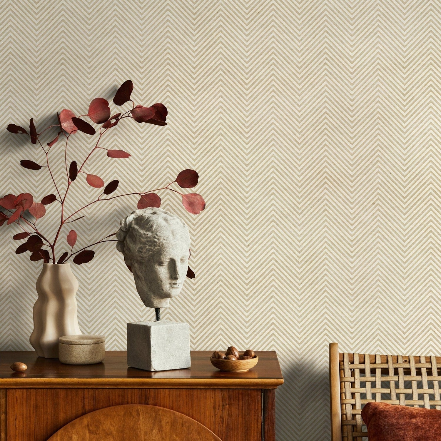 Elegant Chevron Wallpaper - A341 - WallTrend