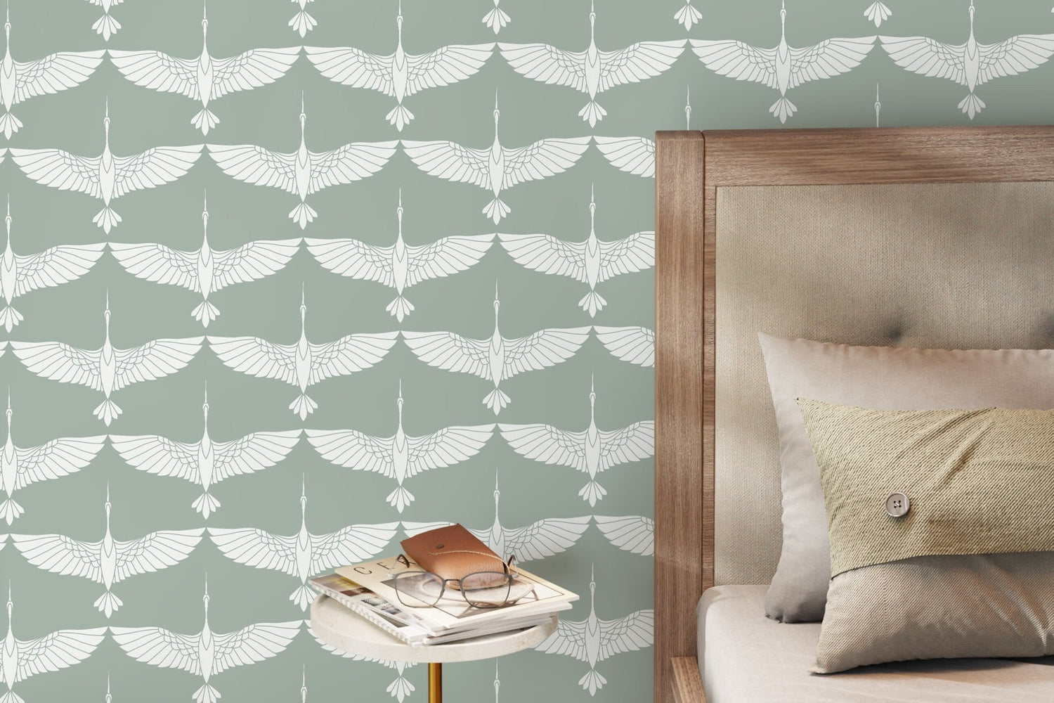 Elegant Crane Dance Wallpaper - D084 - WallTrend