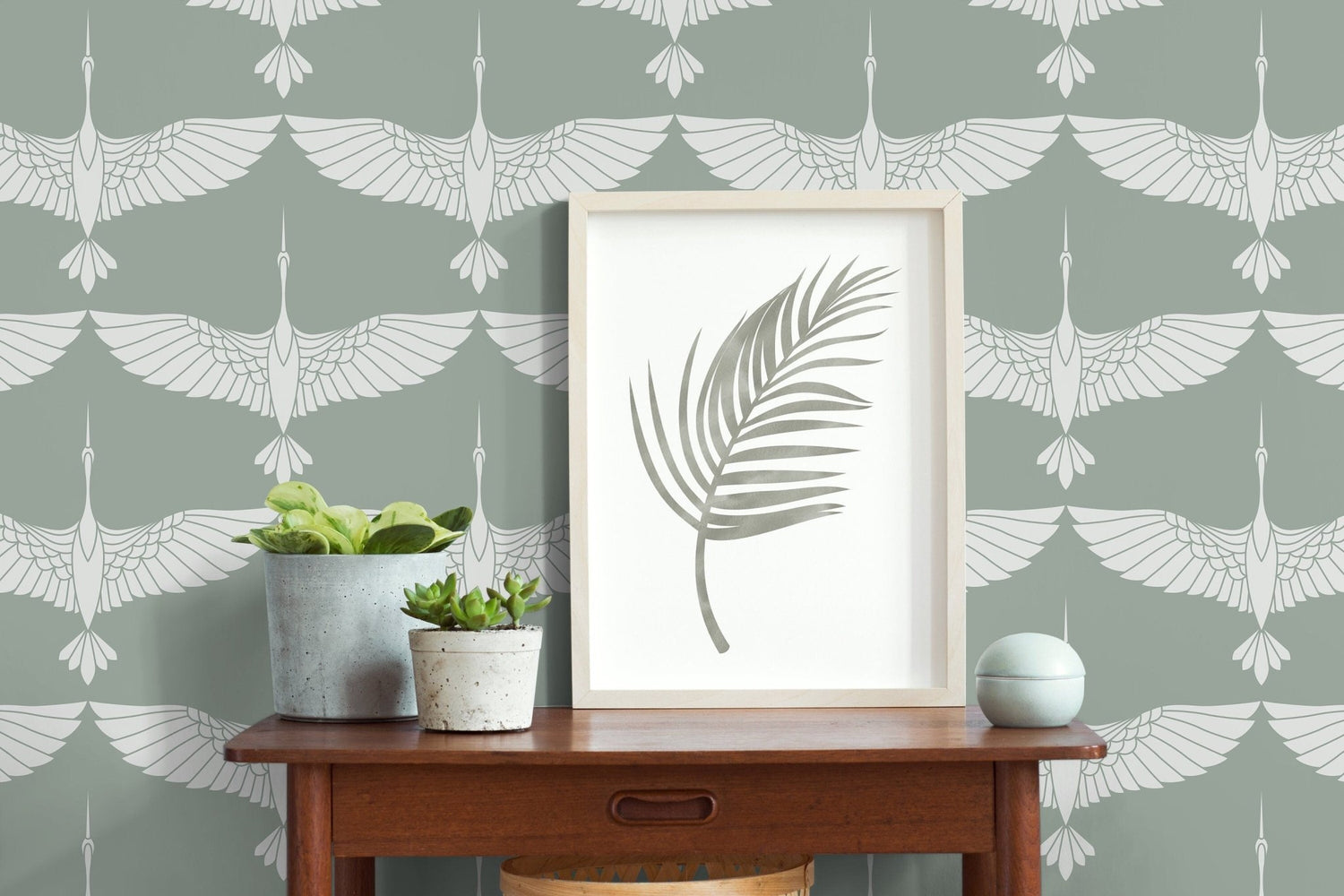 Elegant Crane Dance Wallpaper - D084 - WallTrend