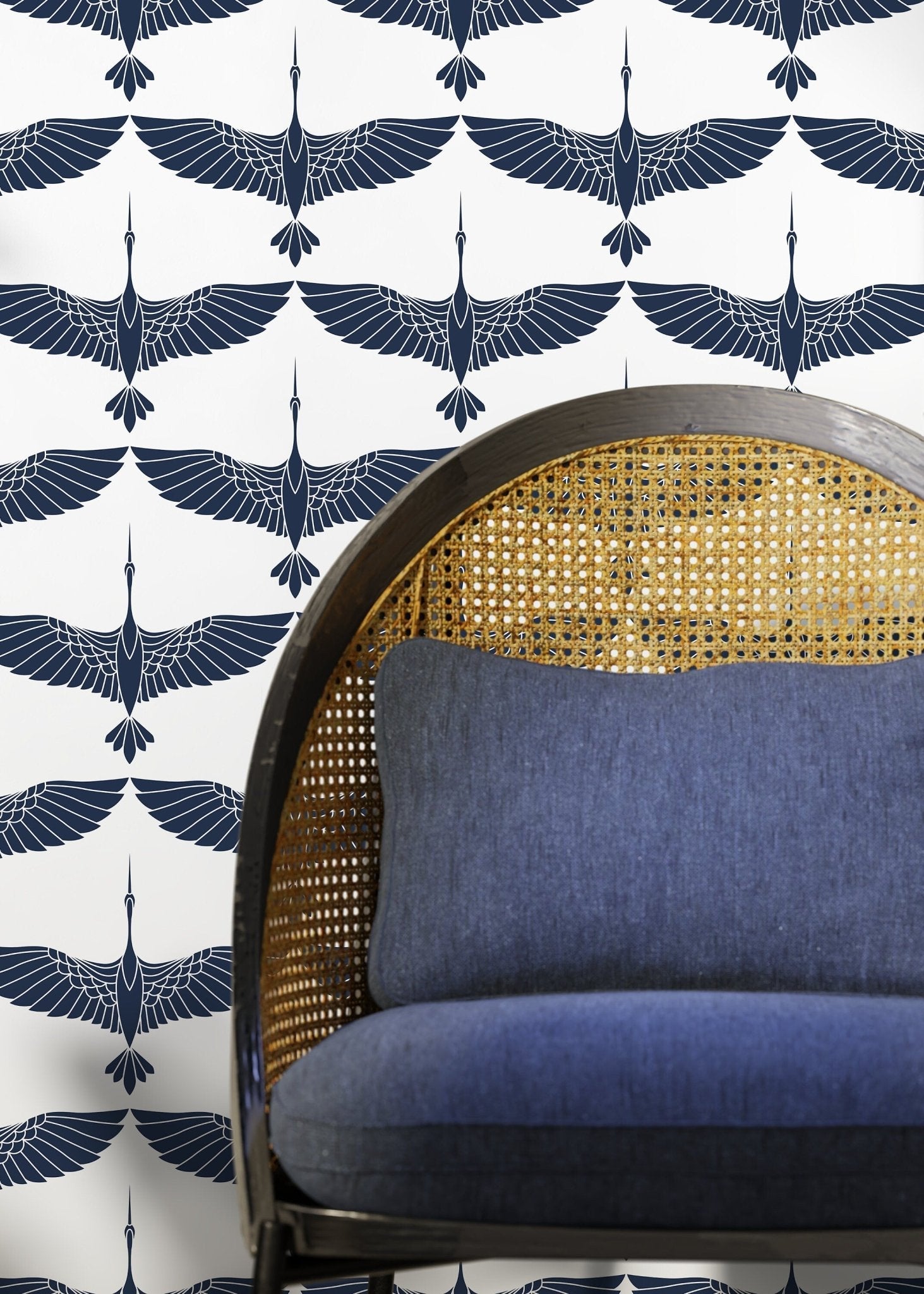 Elegant Cranes in Flight Wallpaper - D083 - WallTrend
