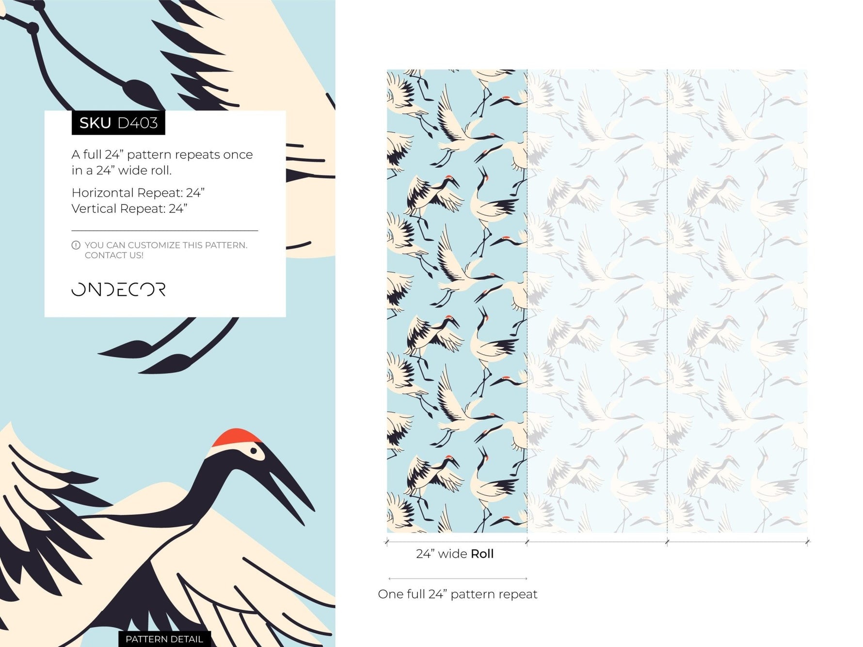 Elegant Cranes in Flight Wallpaper - D403 - WallTrend