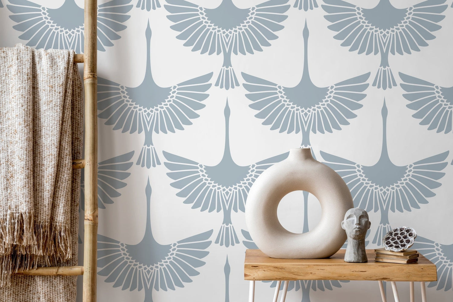 Elegant Cranes Wallpaper - D260 - WallTrend