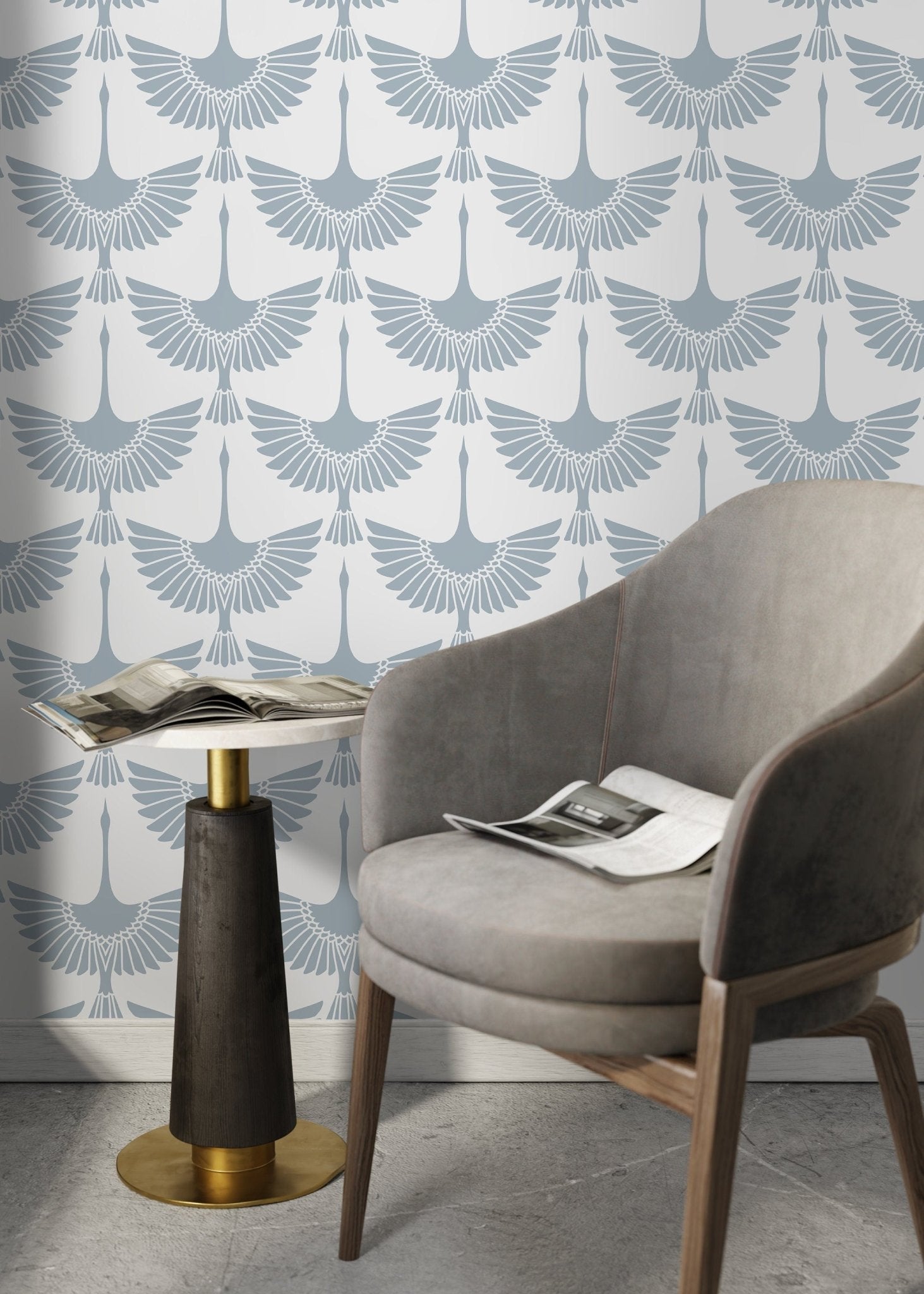 Elegant Cranes Wallpaper - D260 - WallTrend