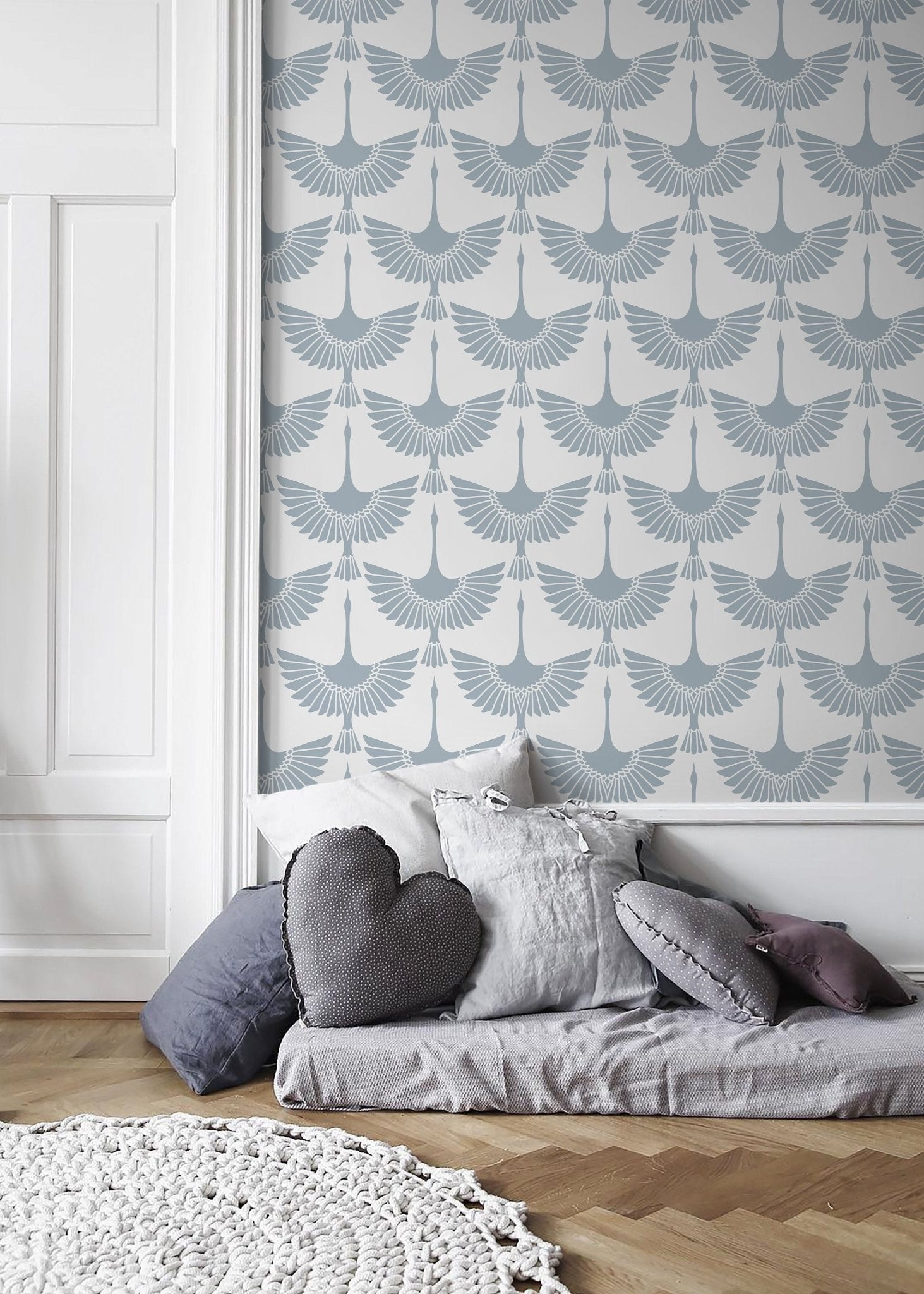 Elegant Cranes Wallpaper - D260 - WallTrend