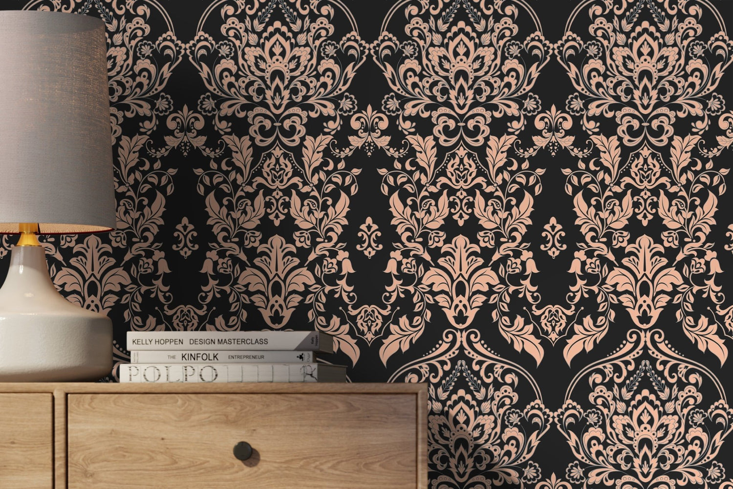 Elegant Damask Design Wallpaper - D076 - WallTrend