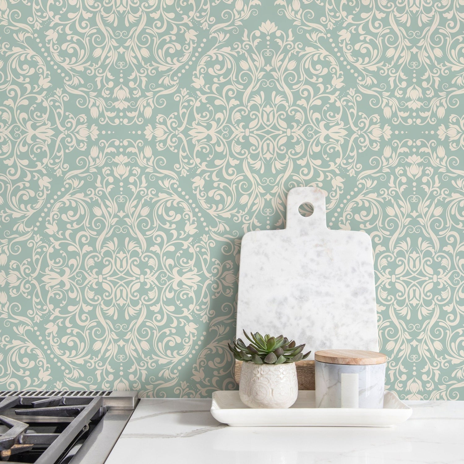 Elegant Damask Pattern Wallpaper - B670 - WallTrend