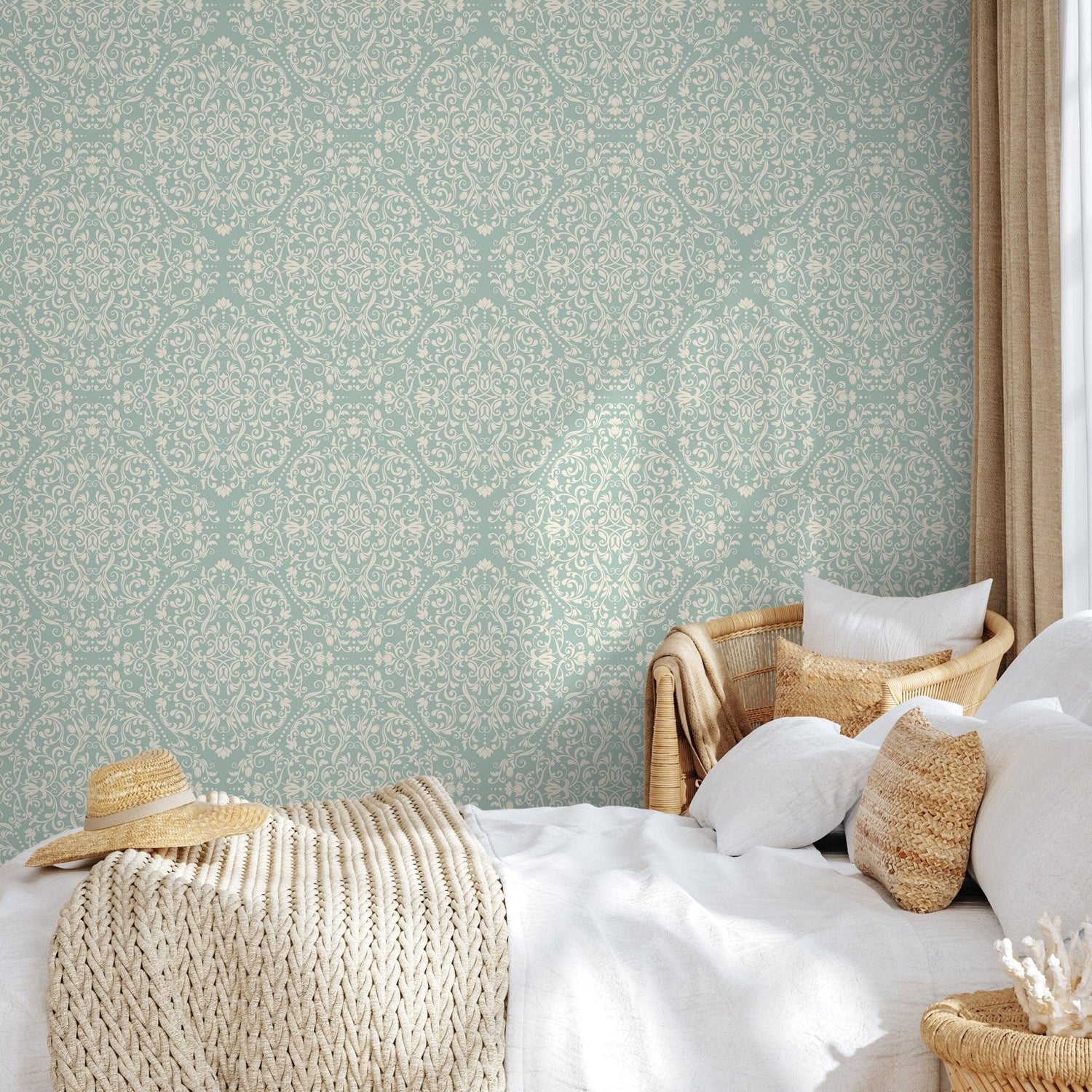 Elegant Damask Pattern Wallpaper - B670 - WallTrend