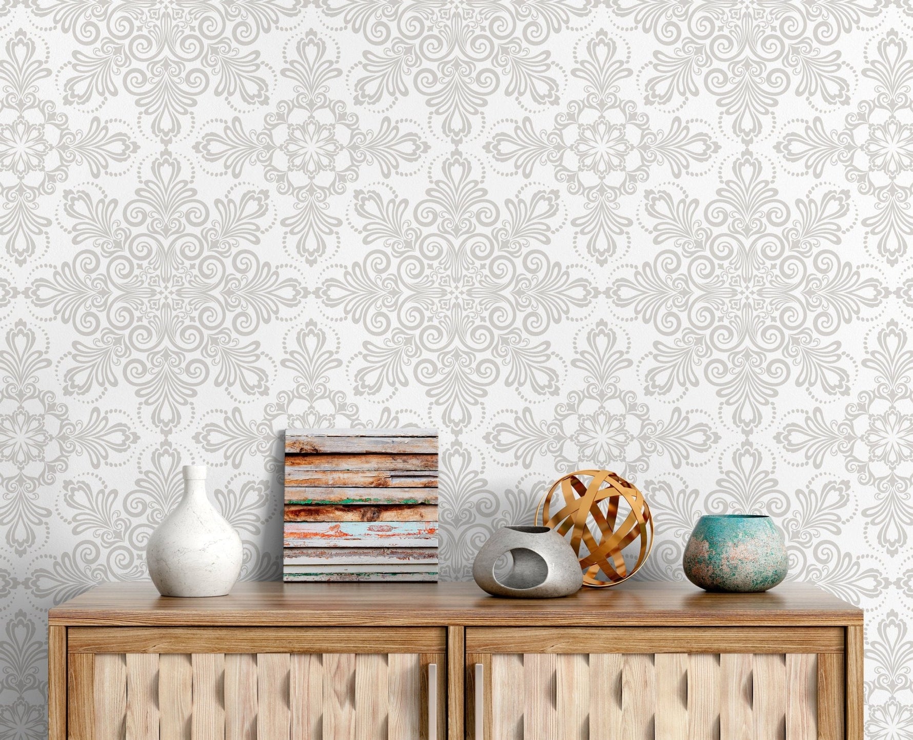 Elegant Damask Patterns Wallpaper - C342 - WallTrend