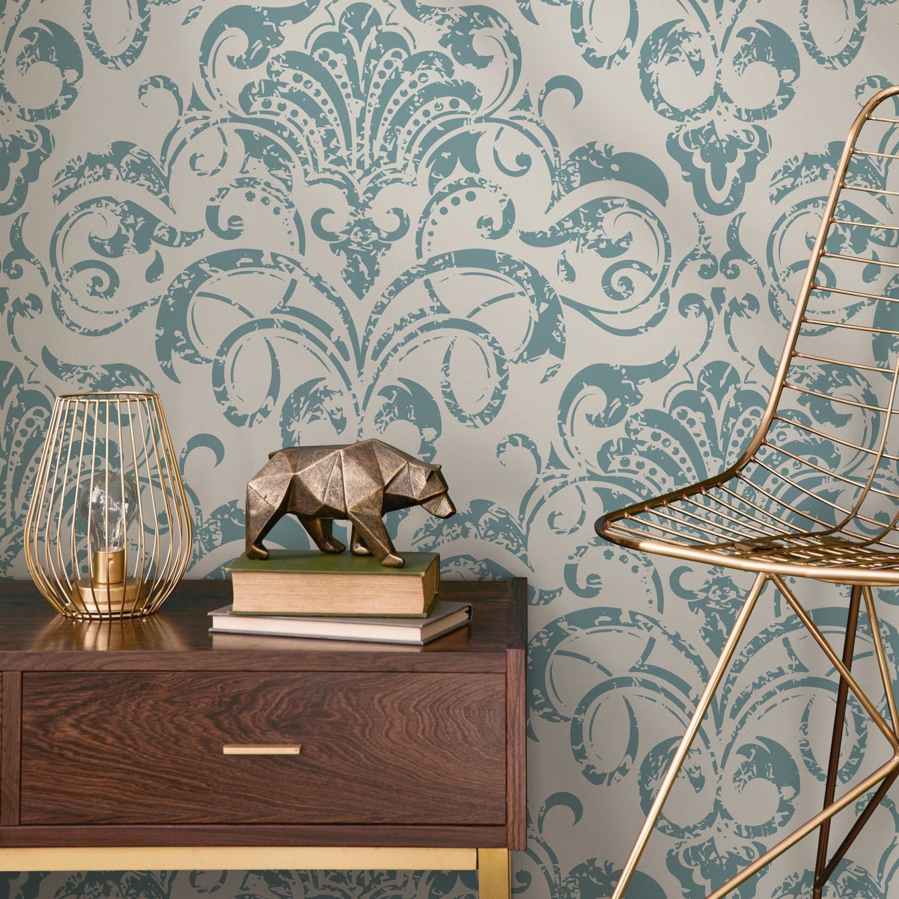 Elegant Damask Wallpaper - B236 - WallTrend