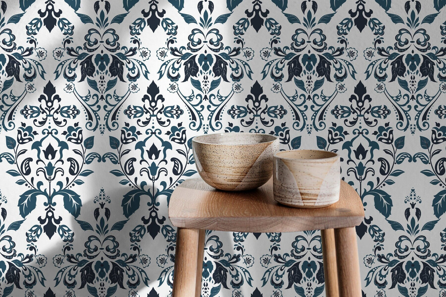 Elegant Damask Wallpaper - B813 - WallTrend