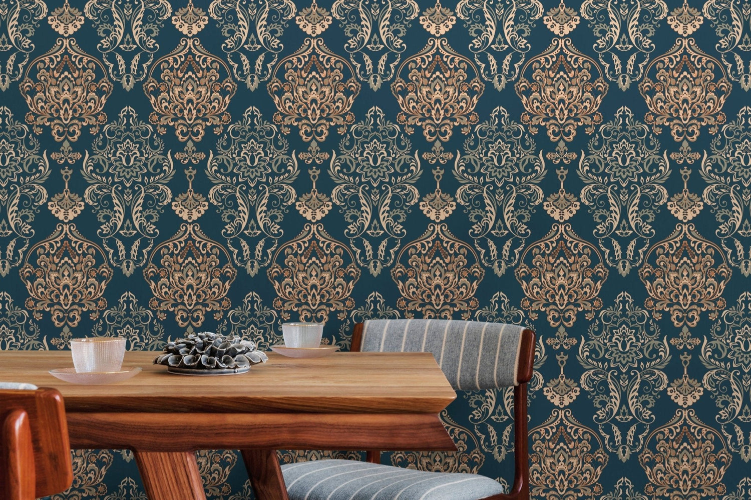 Elegant Damask Wallpaper - B880 - WallTrend