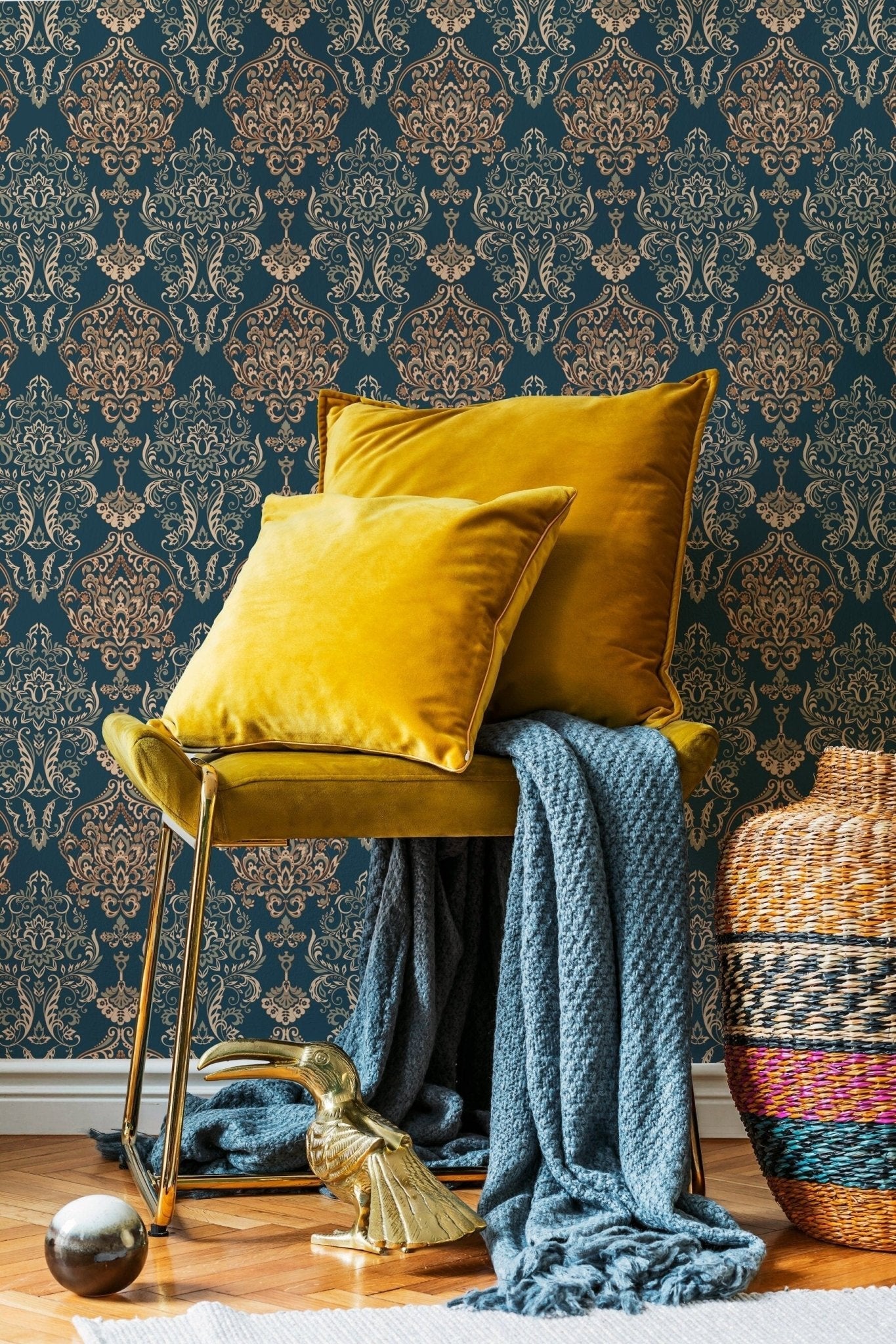 Elegant Damask Wallpaper - B880 - WallTrend